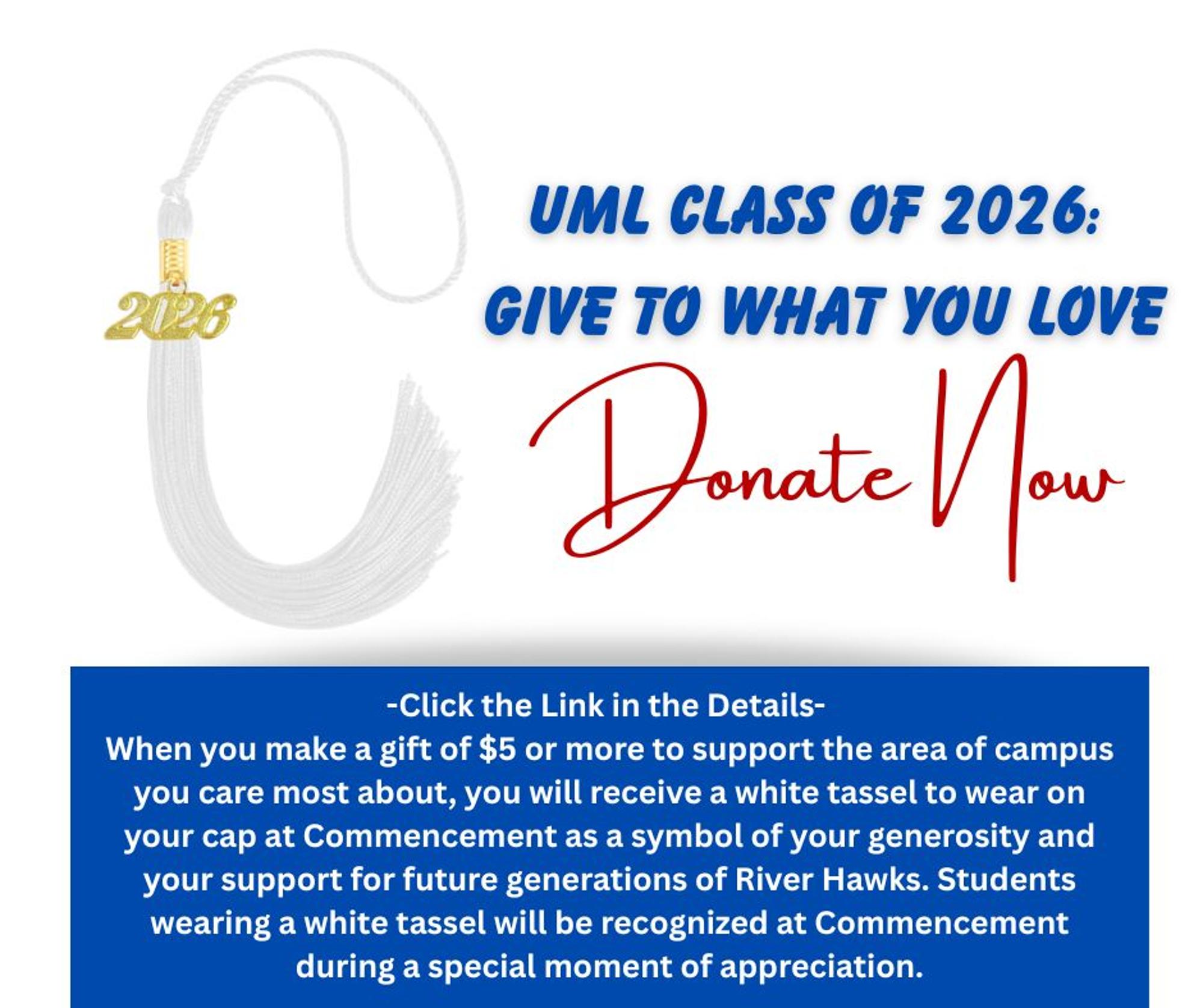 2026 Class Donation - Receive a White Tassel