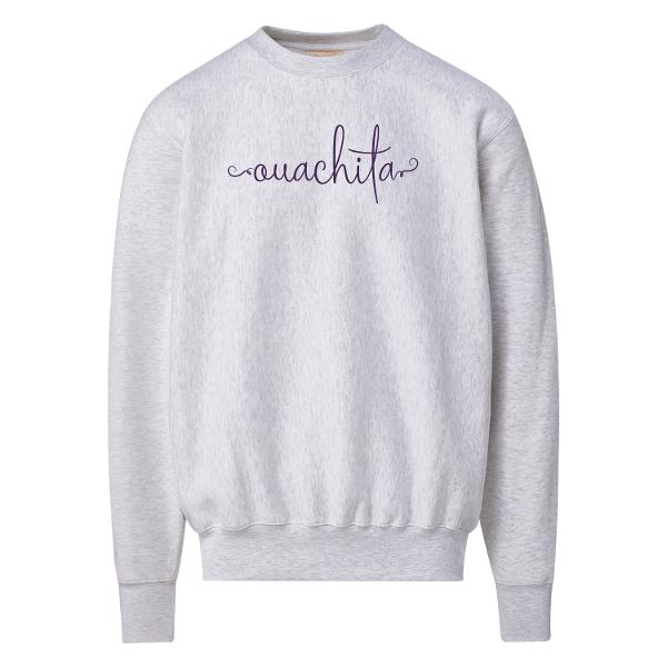 Ouachita Embroidered Pro-weave Crewneck; $47.99