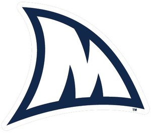 image of: Ole Miss M Fin Landshark Dizzler Sticker White 2in