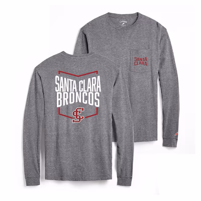 image of: Santa Clara Broncos Long Sleeve Pocket Tee, Heather Graphite