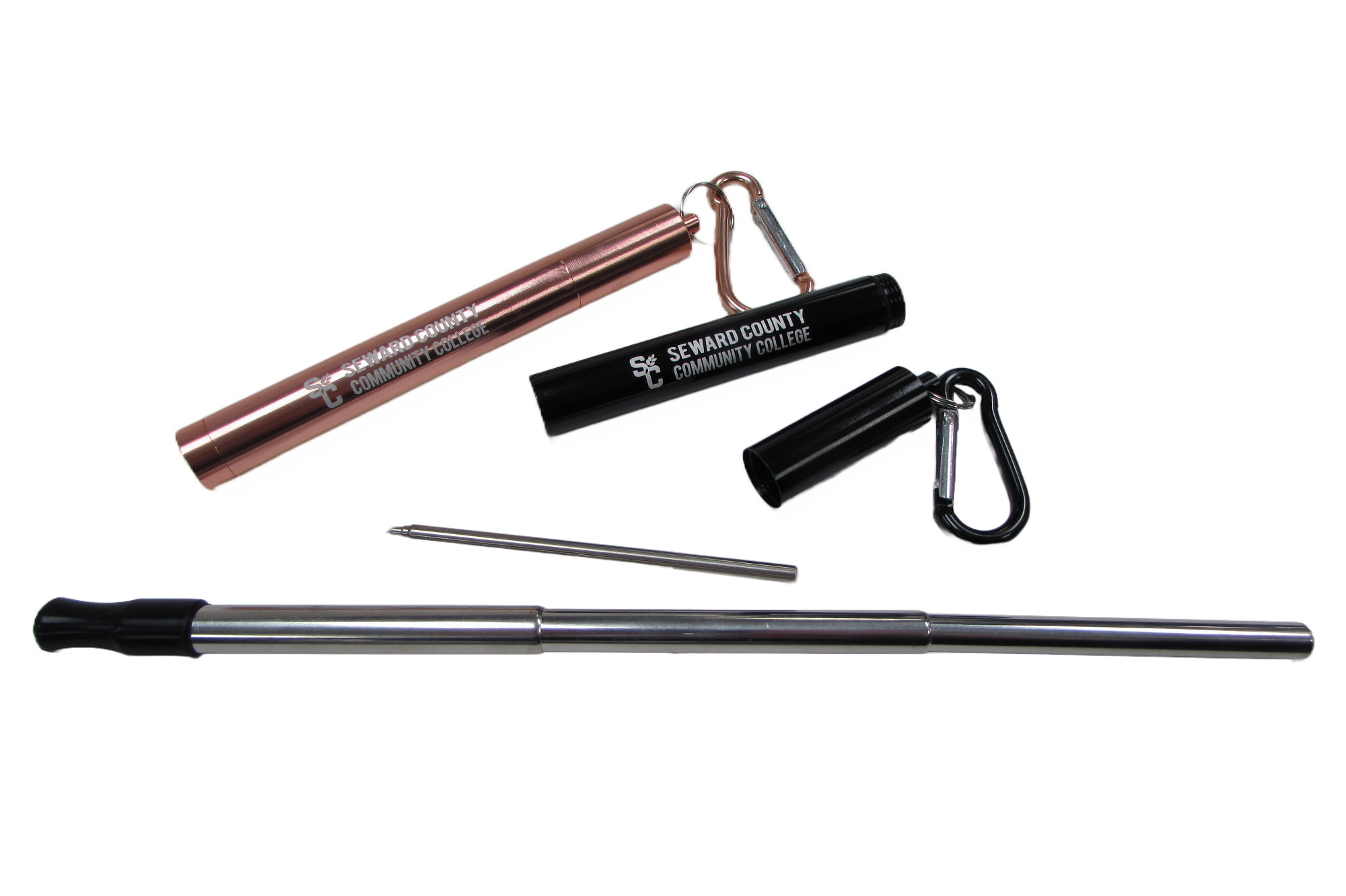 image of: SPIRIT SC LEAF ENGRAVED COLLAPSIBLE REUSABLE STRAW