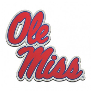 image of: Ole Miss Stacked Script Acrylic Color Auto Emblem