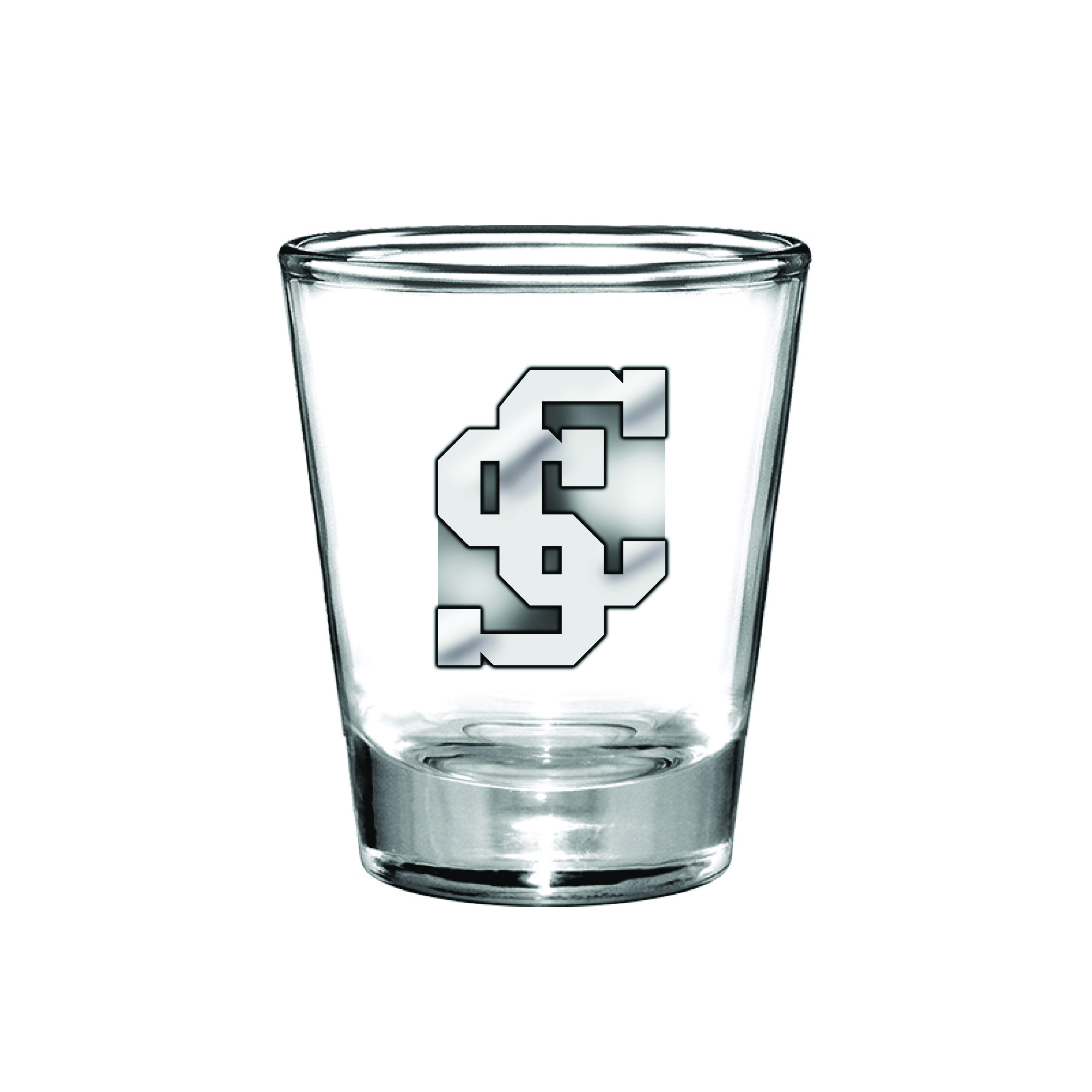image of: Santa Clara Broncos 1.5oz Shot Glass with Pewter Emblem