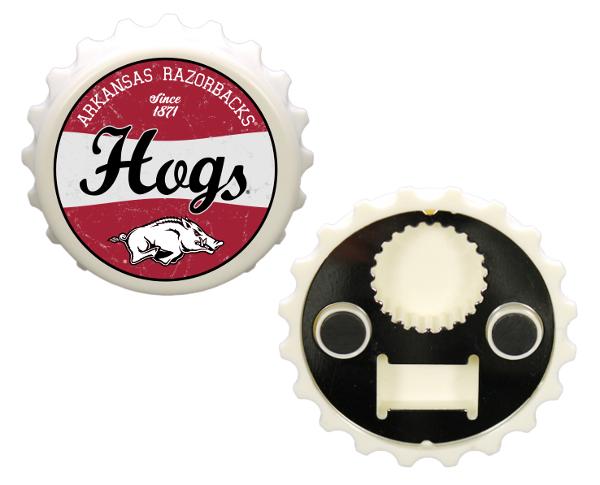 Arkansas Razorback Magnet Bottle Cap Opener Retro; $9.99