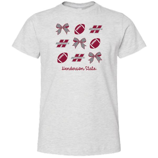 Henderson State Football Bows Youth Elevated Short Sleeve Tee; $24.99