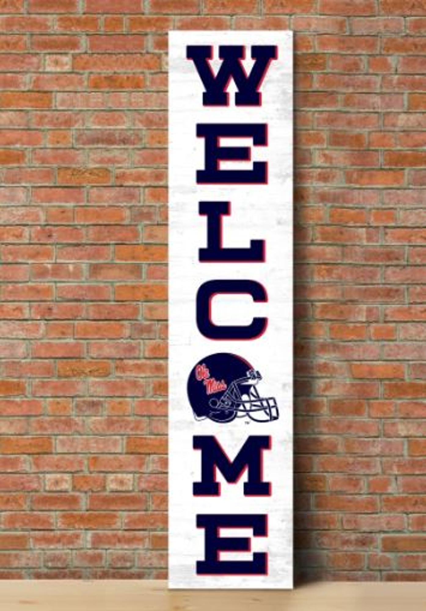 image of: Ole Miss Welcome Porch Leaner 10.5 x 47