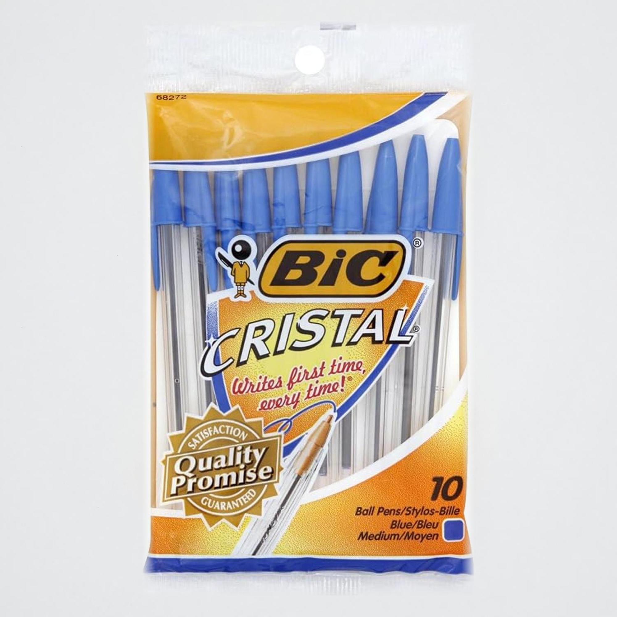 Product image 1 of 1 for Bic Cristal Xtra-Smooth Medium Ballpoint Pens, Blue, 10 Pack