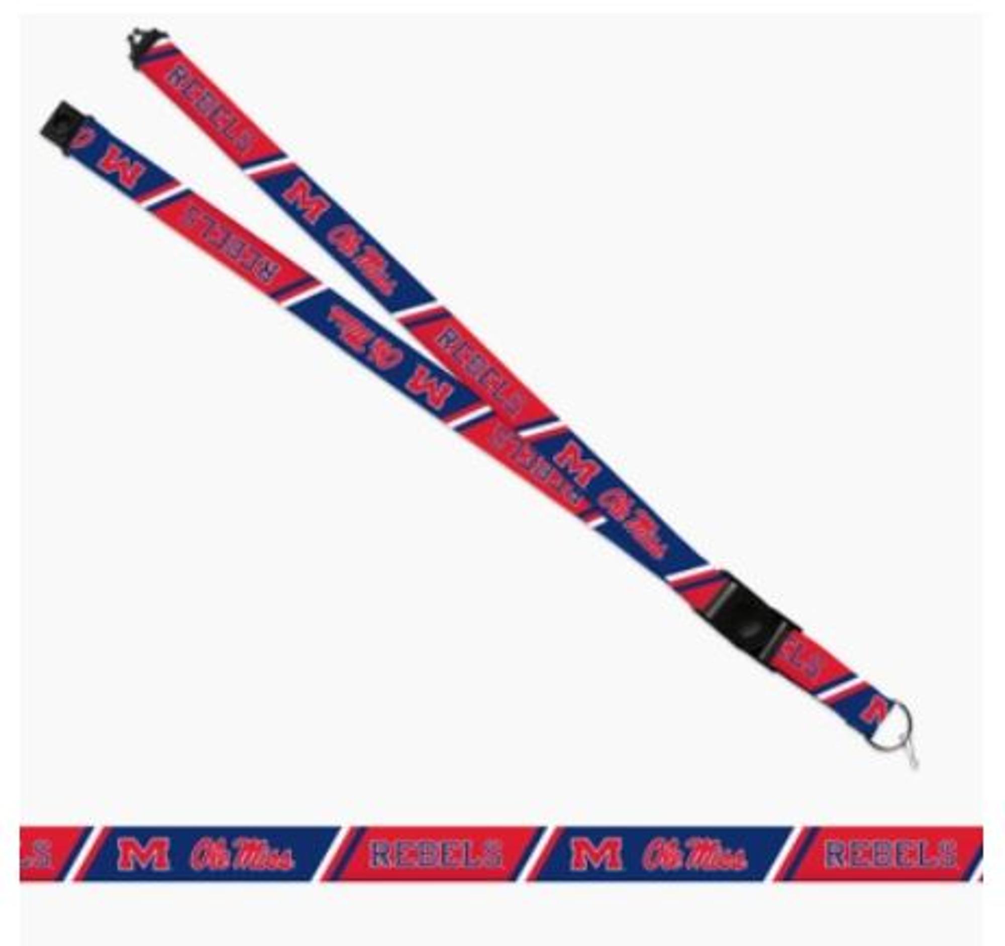 image of: Ole Miss Rebels Diagonal Stripe Breakaway Detachable Lanyard