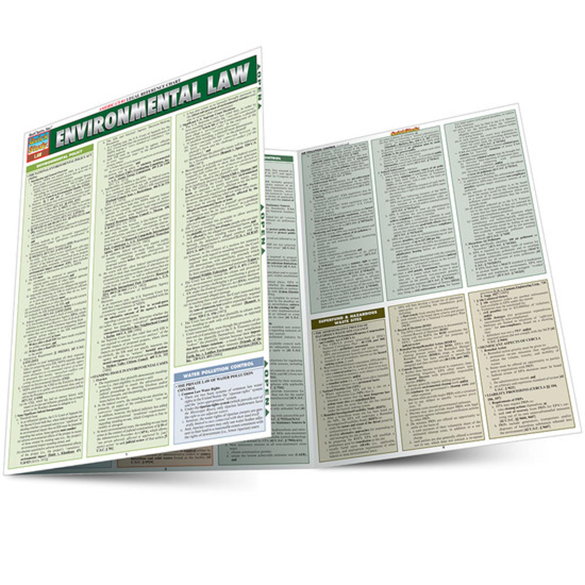 Cover image for ENVIRONMENTAL LAW LAMINATED STUDY GUIDE