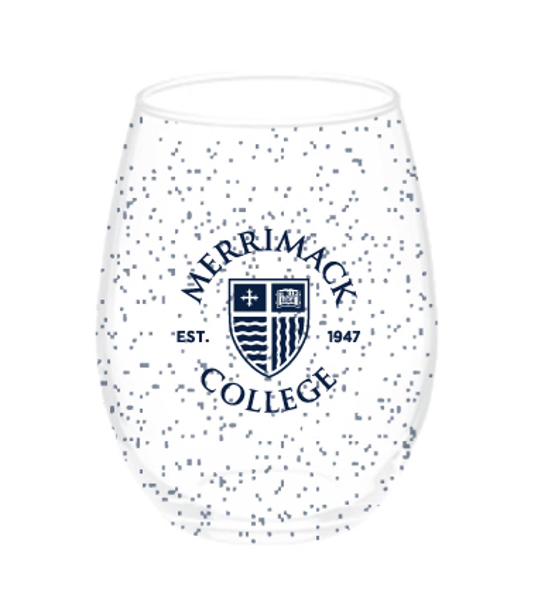 image of: Cobalt Blue Speckled Stemless Wine Glass