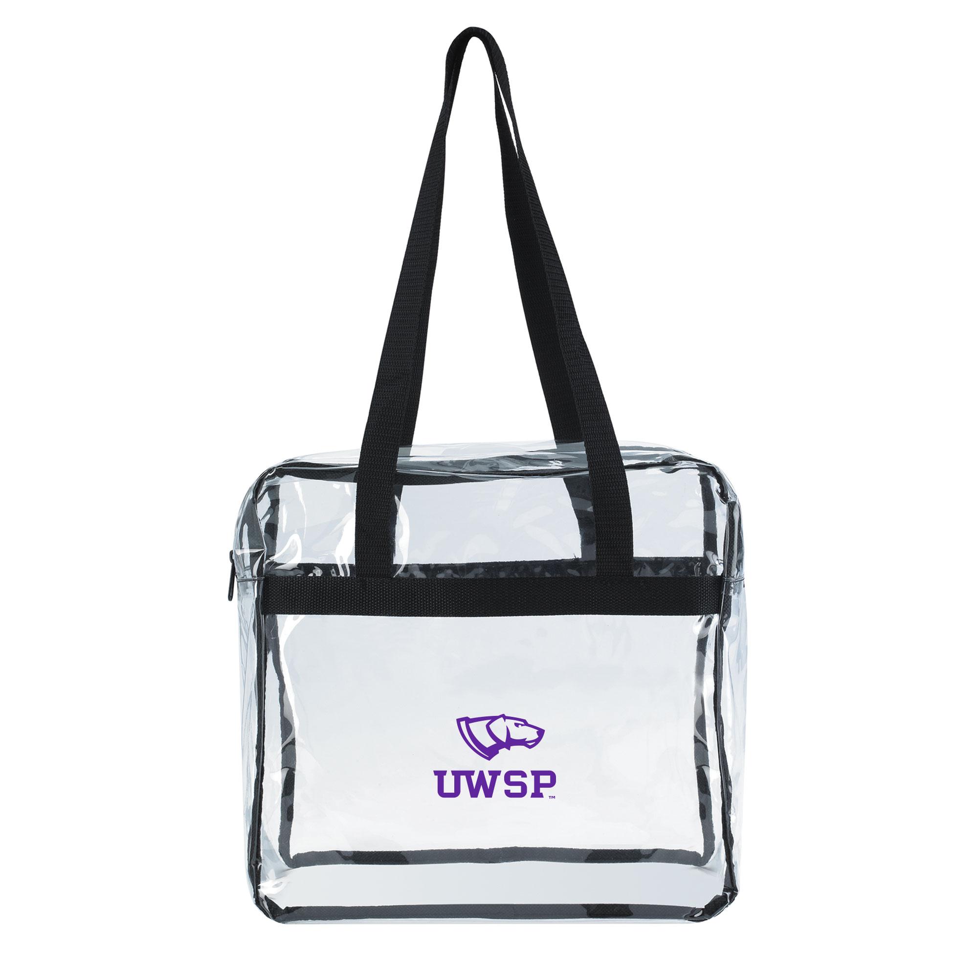 Product image 1 of 1 for UWSP Clear Game Zippered Tote, Black