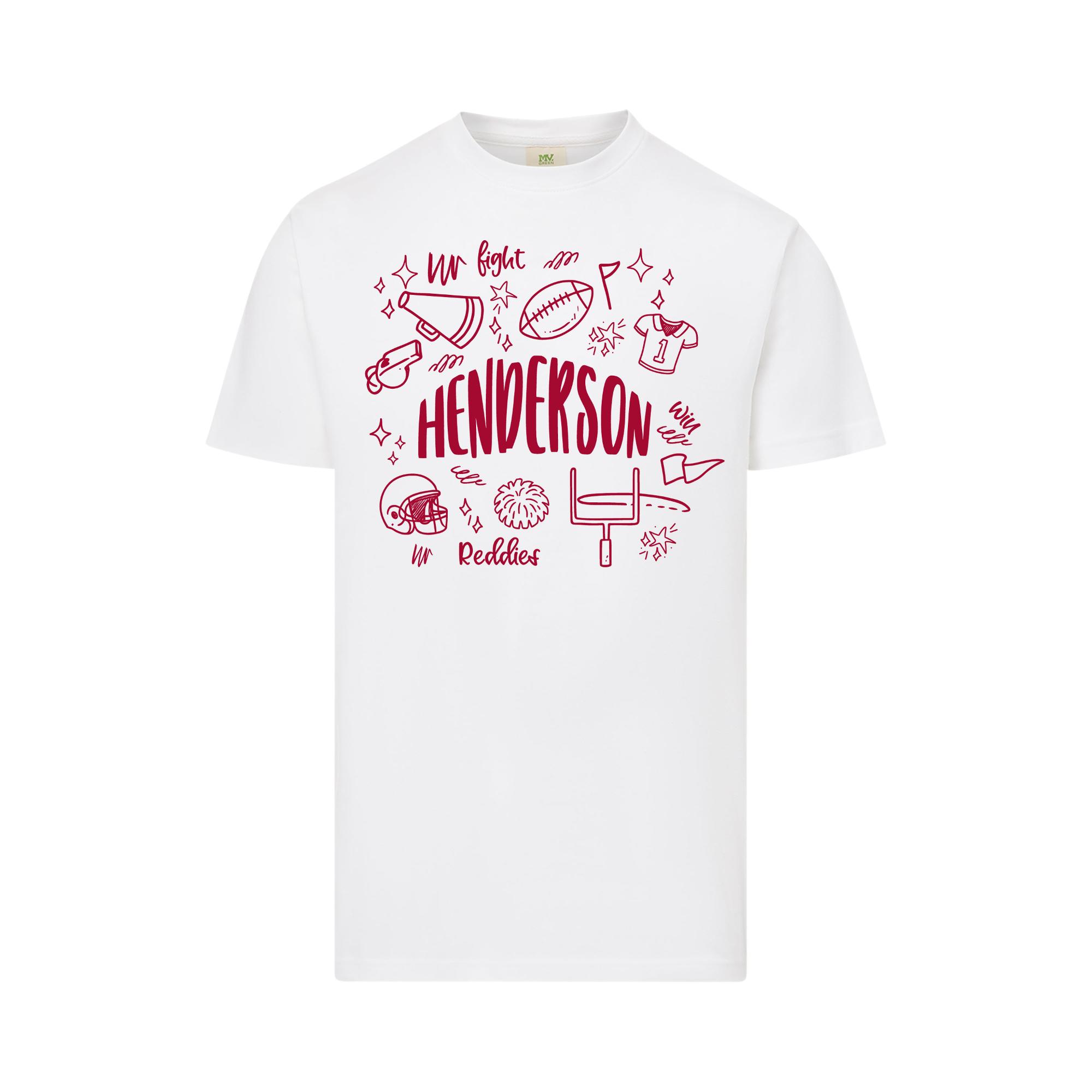 Product image 1 of 1 for Henderson Doodle Collage Football Everest Sustainable Tee
