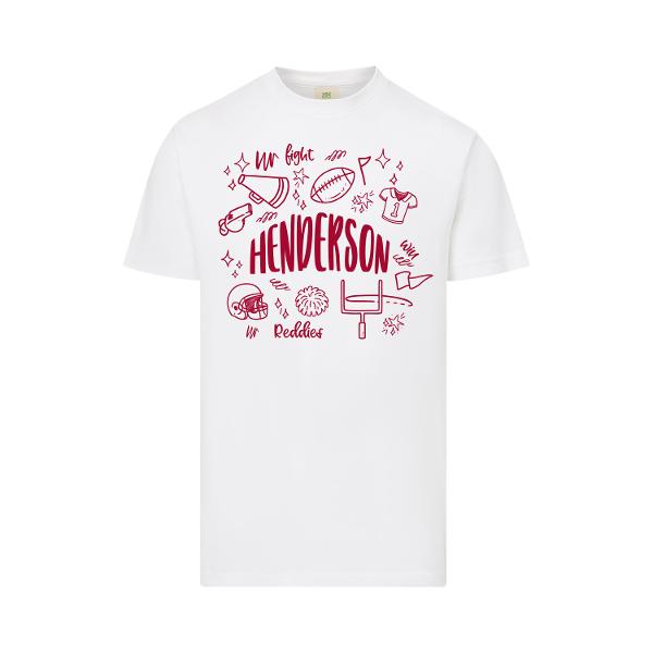 Henderson Doodle Collage Football Everest Sustainable Tee; $22.99