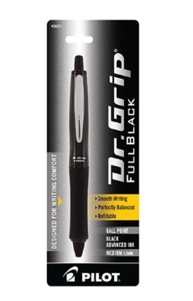 Dr. Grip "Full Black" Ballpoint  Pen 1.0mm; $8.99