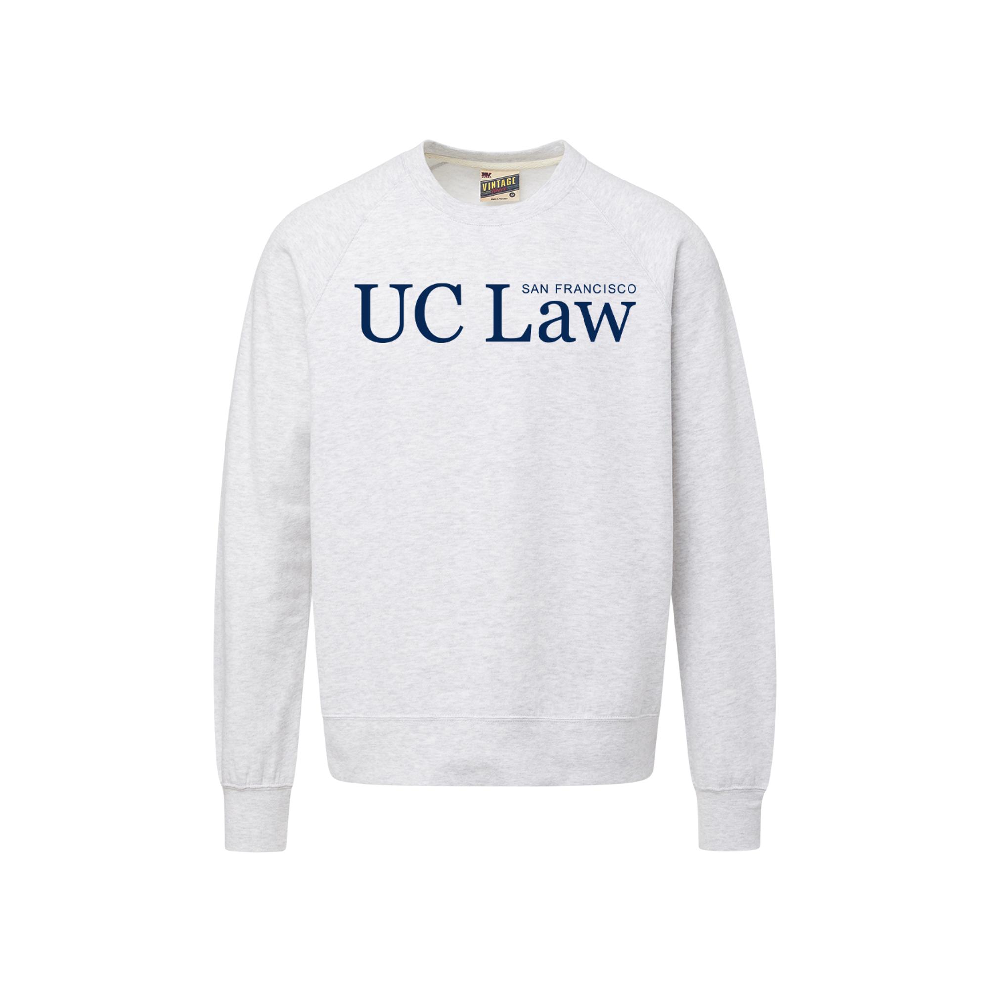 image of: UC Law SF Unisex Vintage Fleece Raglan Crew Primary Logo