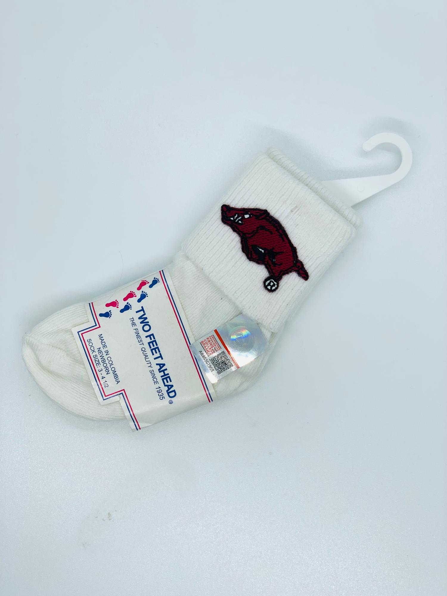image of: Arkansas Razorbacks Infant Cotton Anklet - White