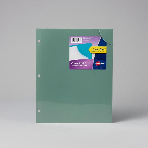 FOLDER Corner Lock 3-hole punched; $2.49