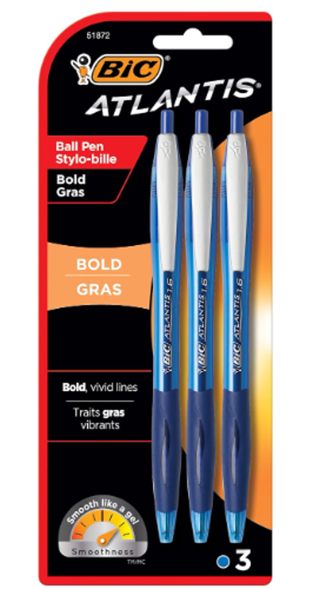 Product image 1 of 1 for BIC Atlantis Bold Retractable Ballpoint Pen, 3 Pack