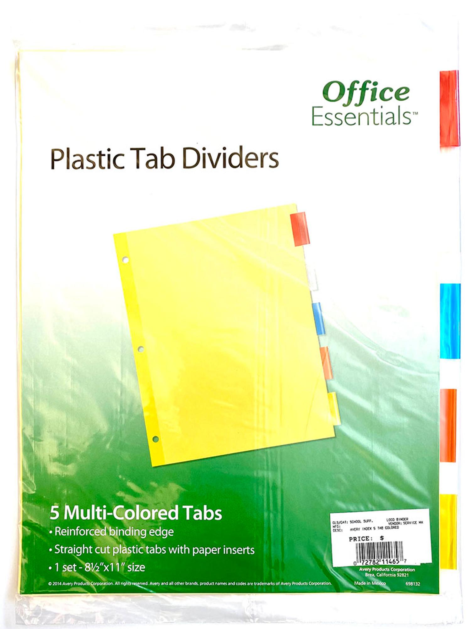 image of: AVERY INDEX 5 TAB COLORED