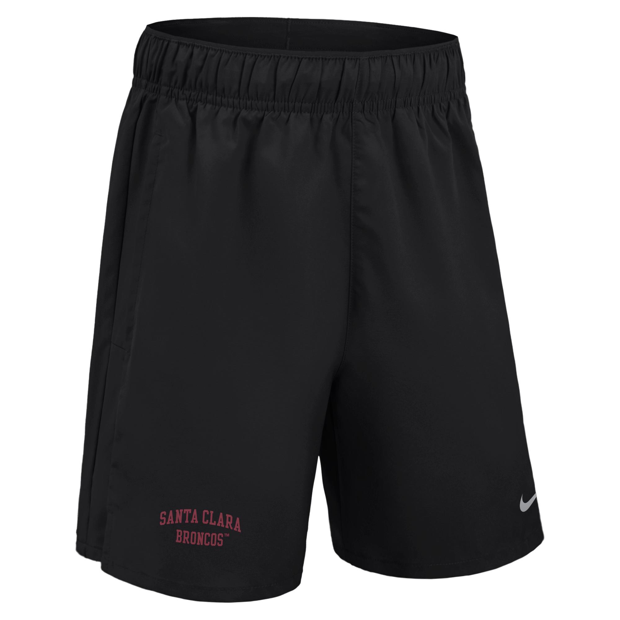 Product image 1 of 1 for Santa Clara Broncos Nike Youth Dri-FIT Challenger Shorts, Black