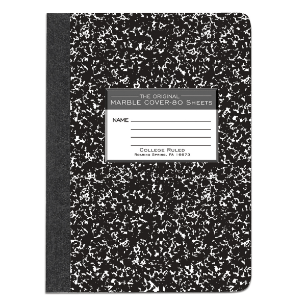 Black Marble Comp Notebook 9.75"x7.5"; $4.99