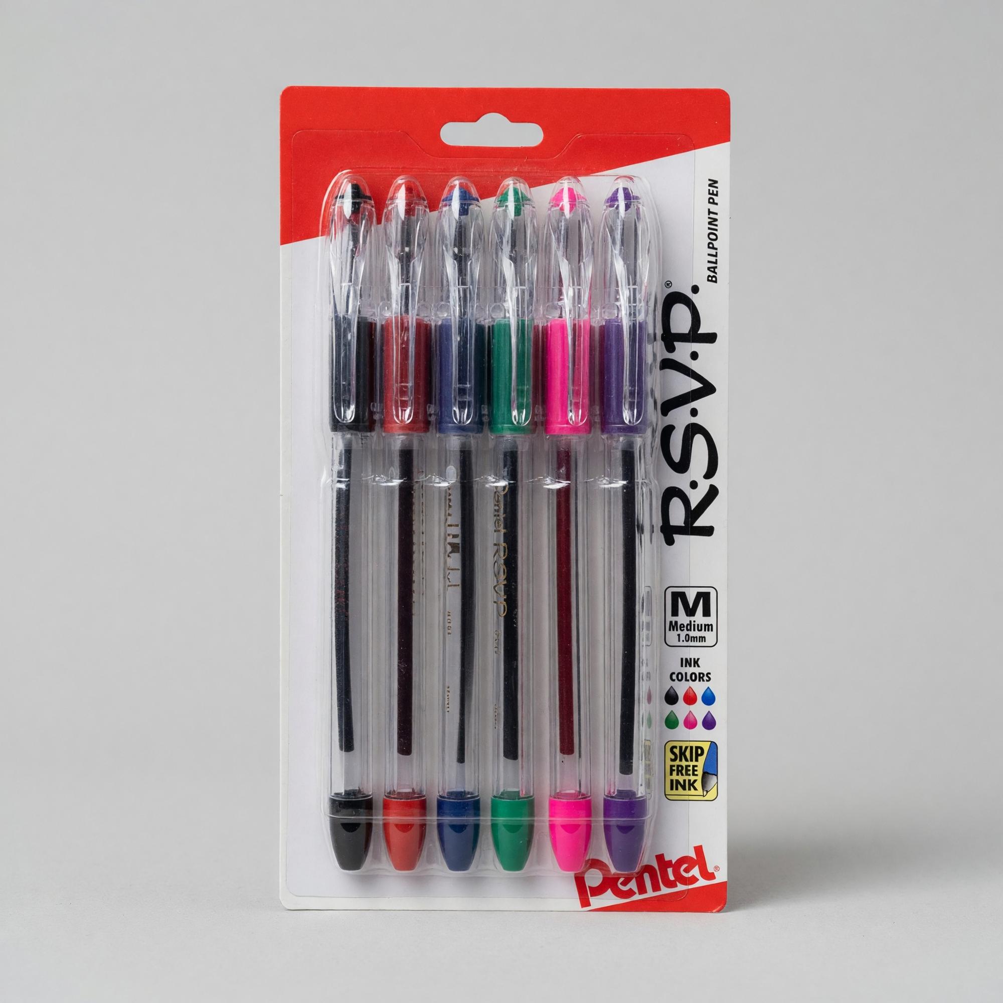 Product image 1 of 1 for PEN RSVP Med Ast ink 6 pk