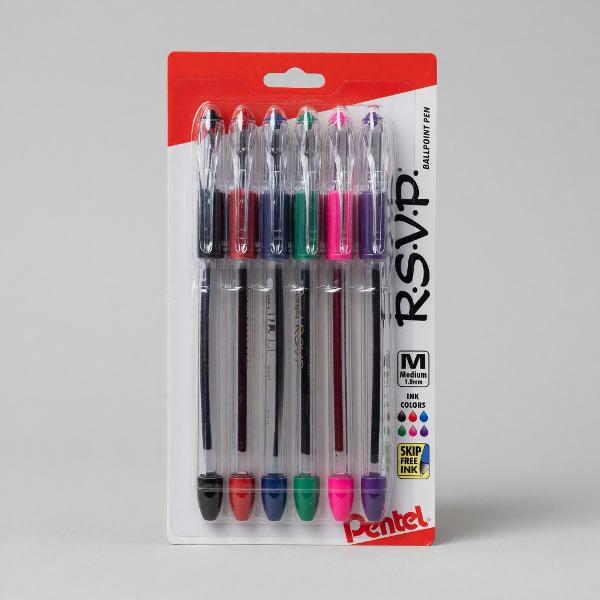 PEN RSVP Med Ast ink 6 pk; $8.99