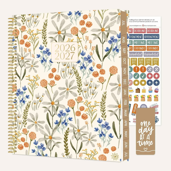PLANNER Bloom 2026-27 8.5x11 Whimsical Wildflowers; $24.95