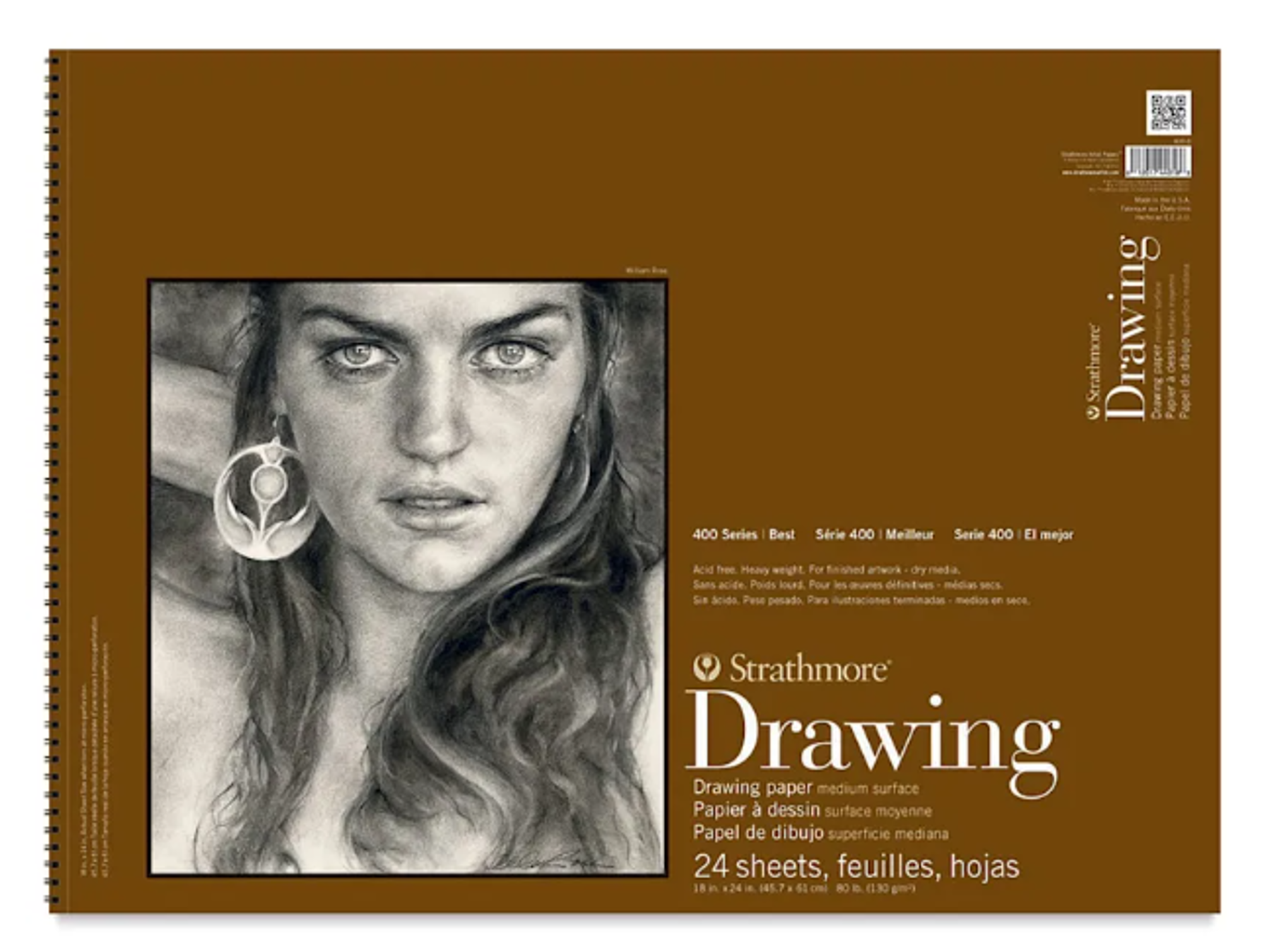image of: Strathmore 400 Series 18in x 24in Drawing Pad, 24 Sheets
