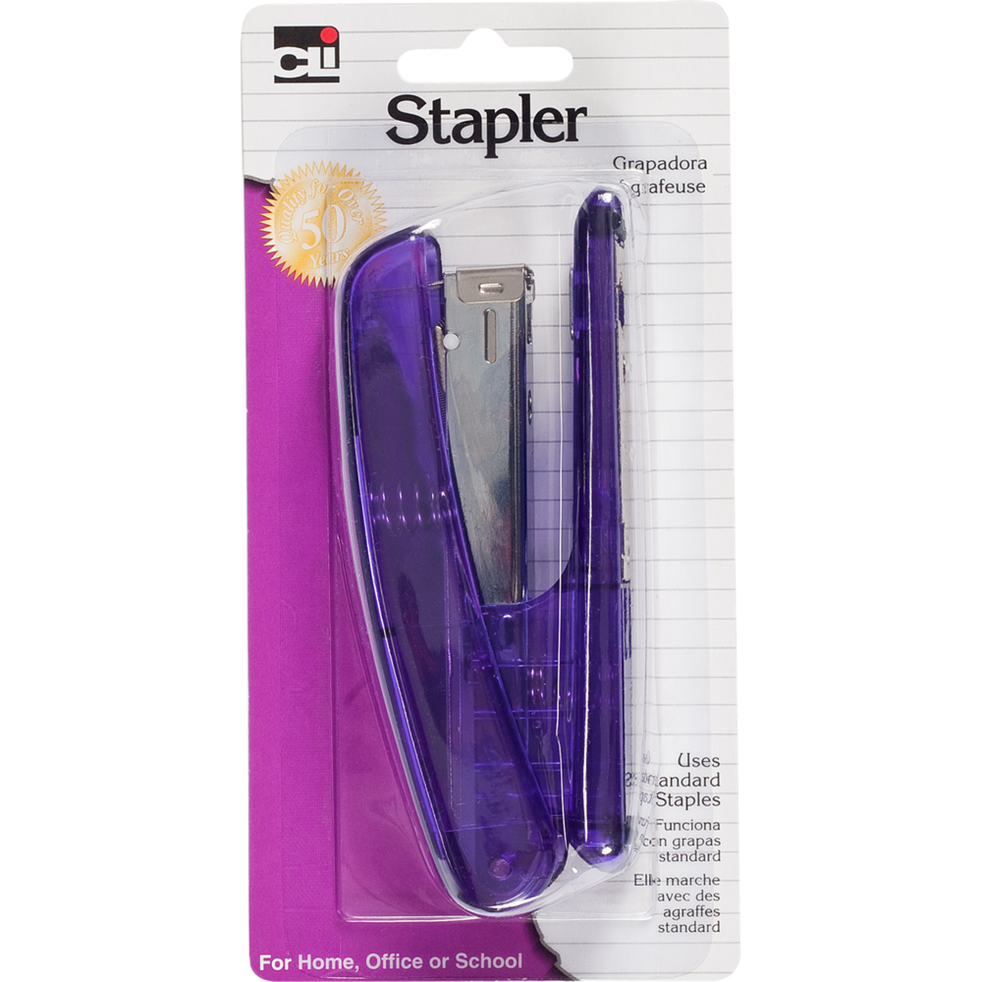 image of: Charles Leonard Plastic Stapler - Asst Standard 1Pk BP 20Sht Capacity