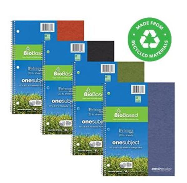 Environotes BioBased 1 Subject Notebook; $4.99