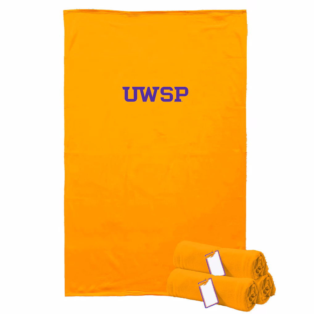 Product image 1 of 1 for University of Wisconsin Stevens Point Proweave Sweatshirt Blanket, Yellow