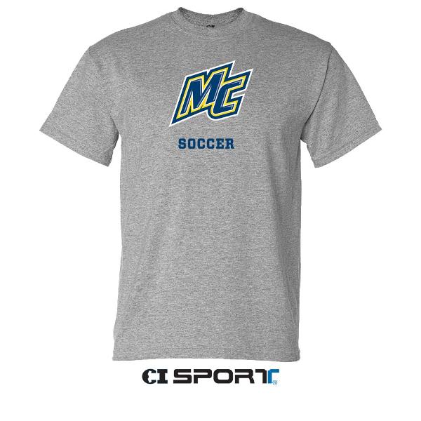 MC Soccer Tee Heather Grey; $18.99