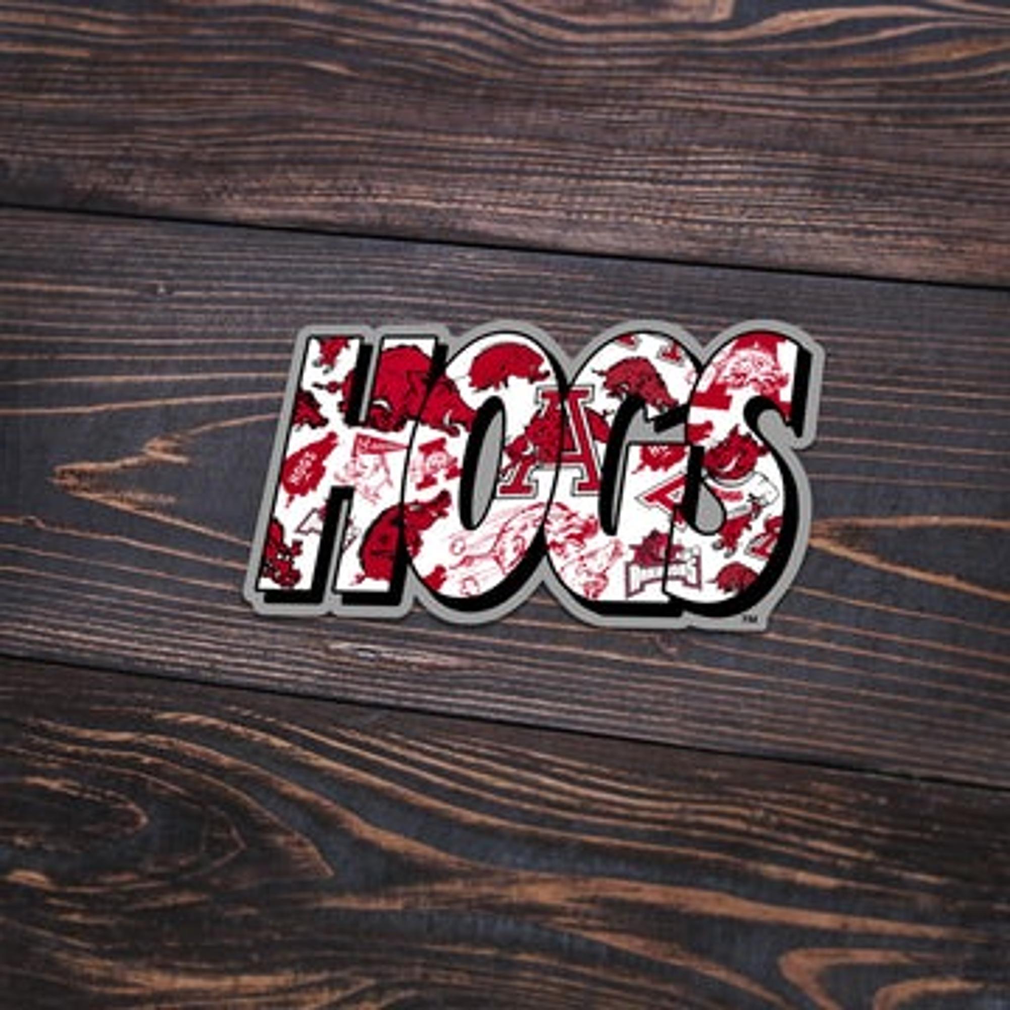 image of: Arkansas Razorbacks HOGS Multi Logo Sticker
