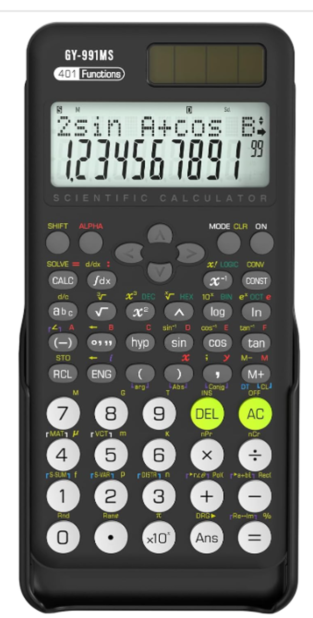 Product image 1 of 1 for KECTC Calculator Scientific GY-991Ms Black