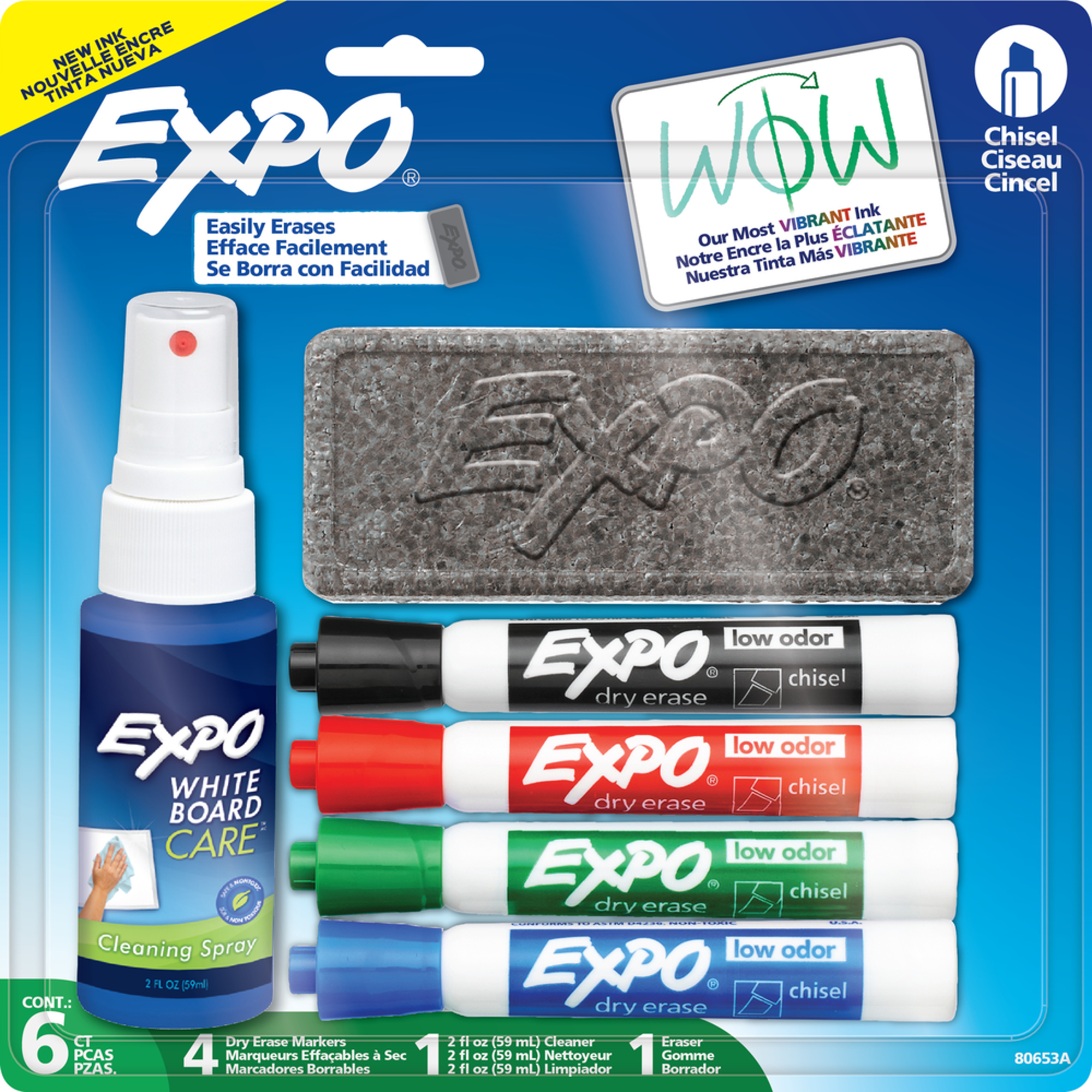 Product image 1 of 1 for Expo Low Odor Dry Erase Marker Starter Set, Chisel Tip, Primary
