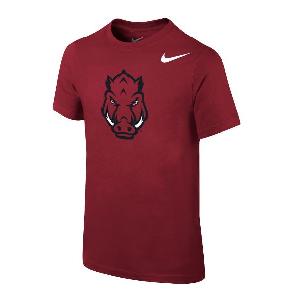 Arkansas Razorbacks Nike Forward Facing Hog Youth Core Short Sleeve Tee; $25.00