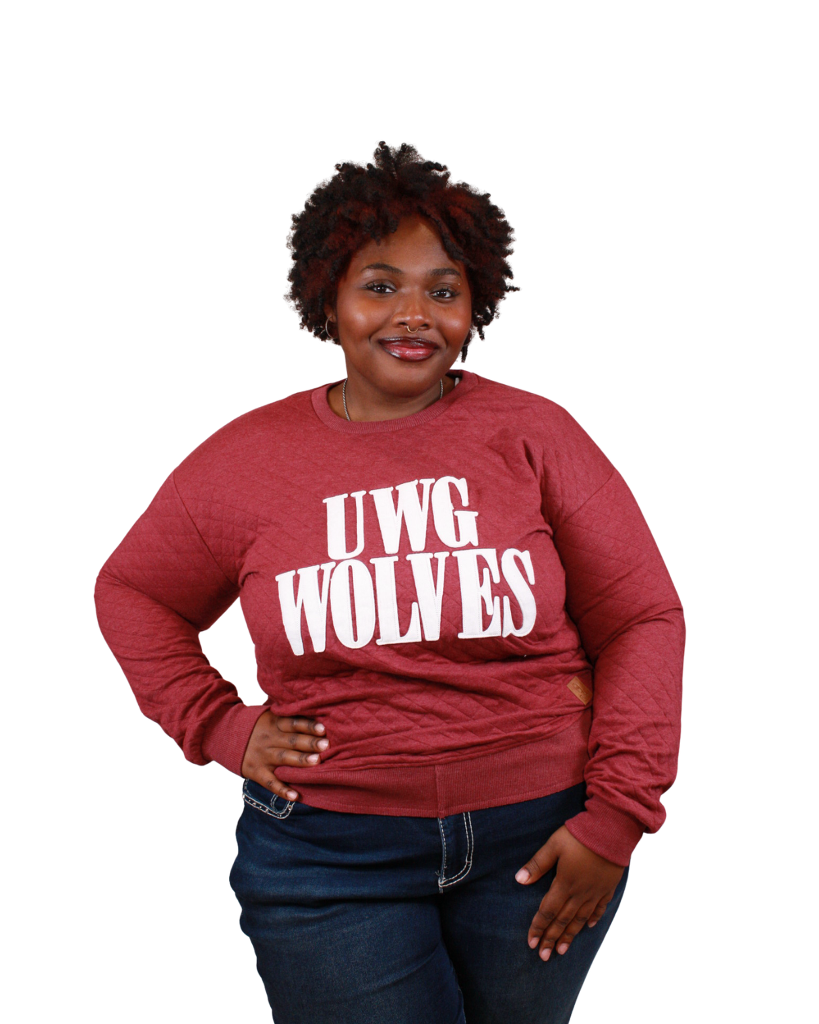 Product image 1 of 2 for WEST GA TEXT "PASADENA" QUILTED CREWNECK