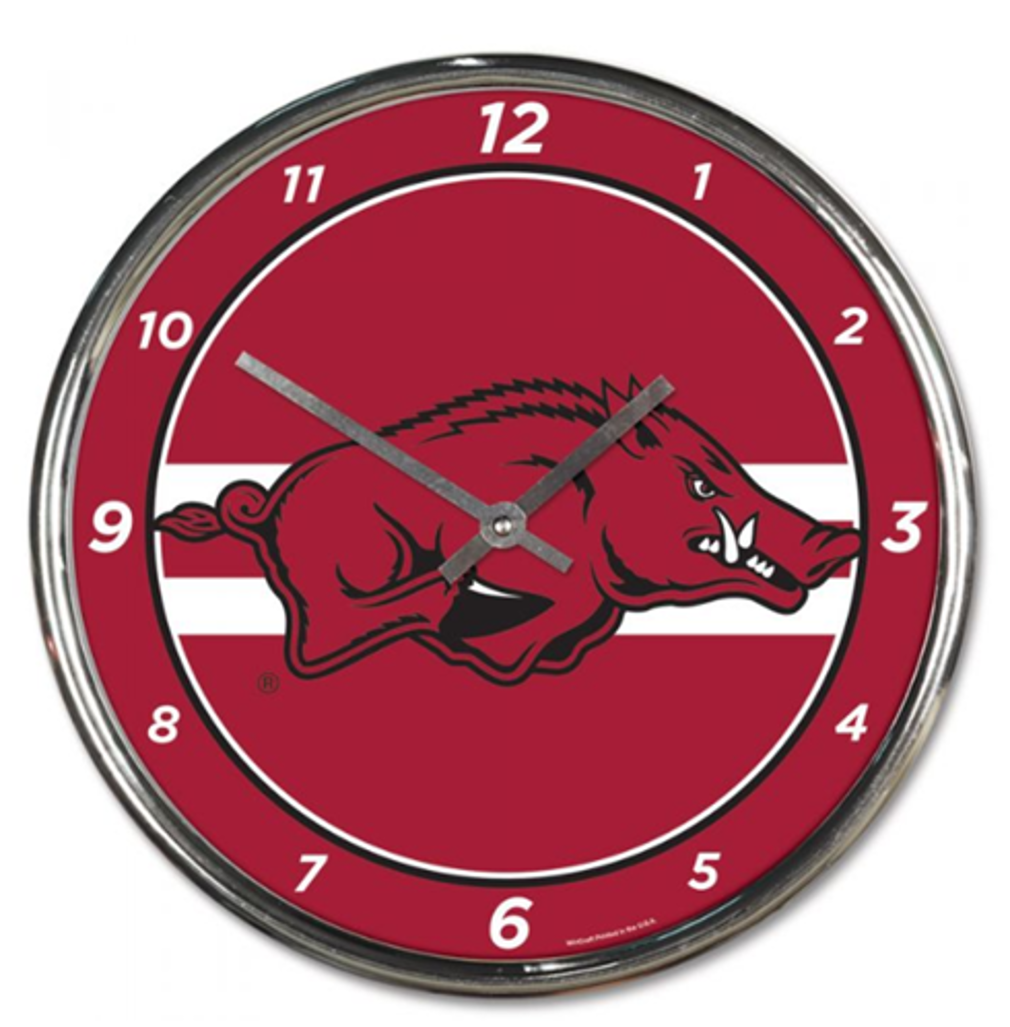 image of: Arkansas Razorbacks Chrome Clock - Red