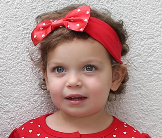 image of: Infant Girls Heart Headband Red