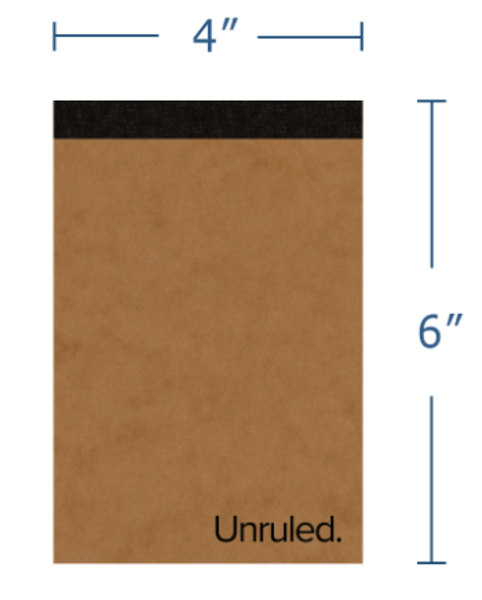 Unruled Mini Notebook, Blank Pages, Heavyweight 60 lb. Paper; $3.99