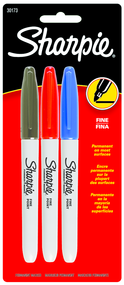 Product image 1 of 1 for Sharpie Permanent Markers, Asst, 3pk
