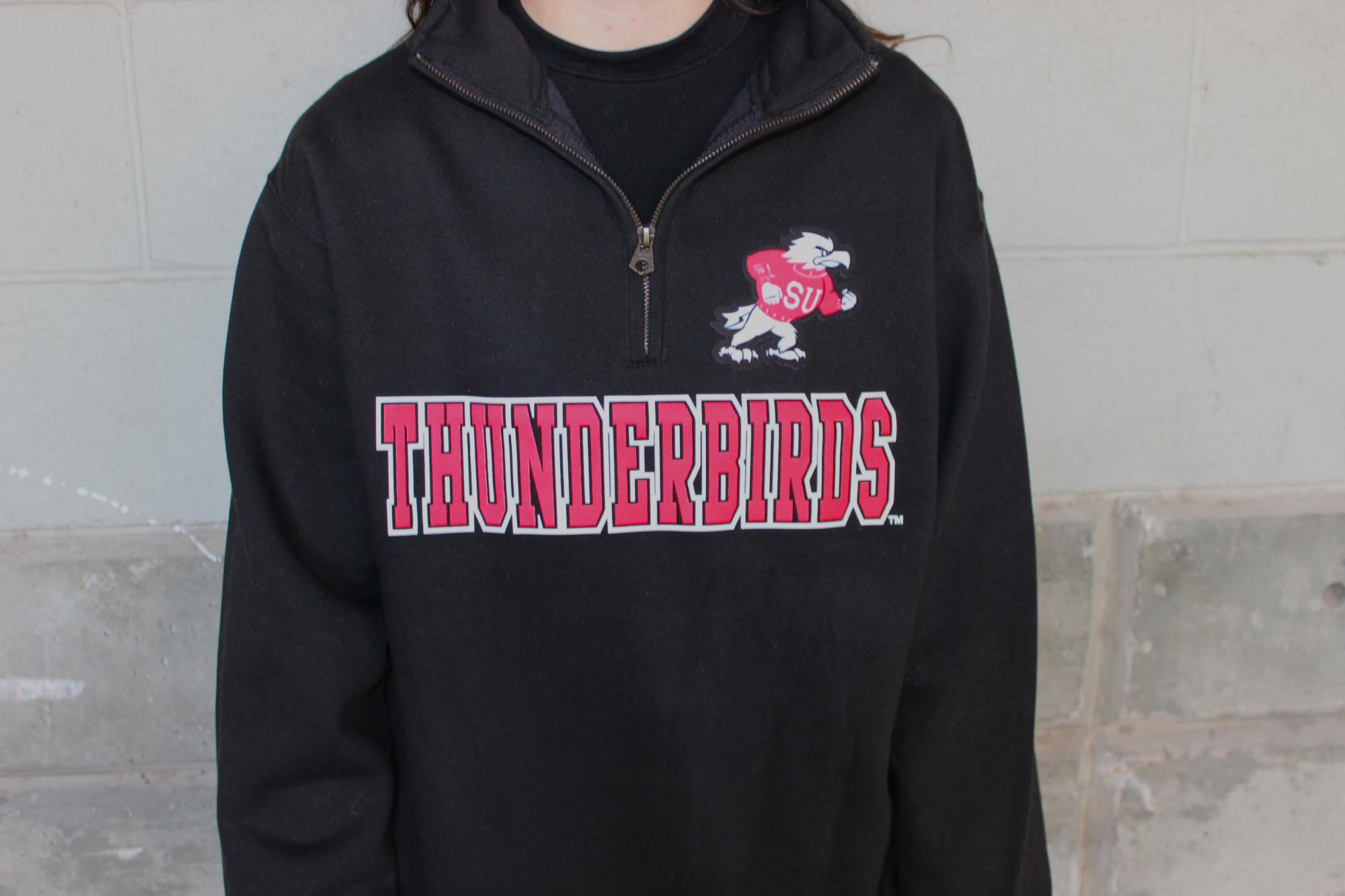 image of: CISP 1/4 ZIP BLACK FIGHTING BIRD THUNDERBIRDS