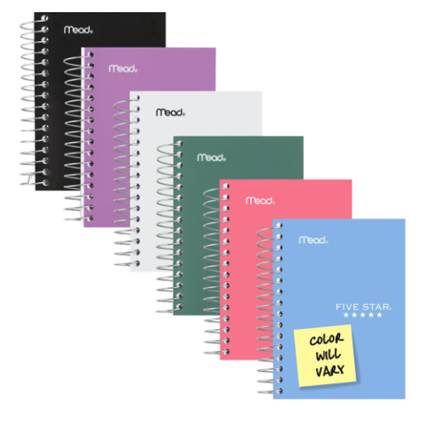 Five Star 4in x 5.5in Fat Lil' College Ruled Notebook, Assorted Colors; $4.98