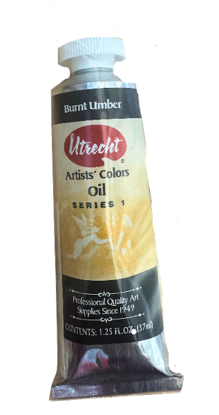 UTRECHT OIL PAINT/BURNT UMBER OIL 37ML; $5.99