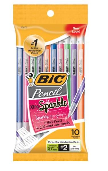 Bic Xtra SPARKLE .7mm Pencil - 10pk; $5.99