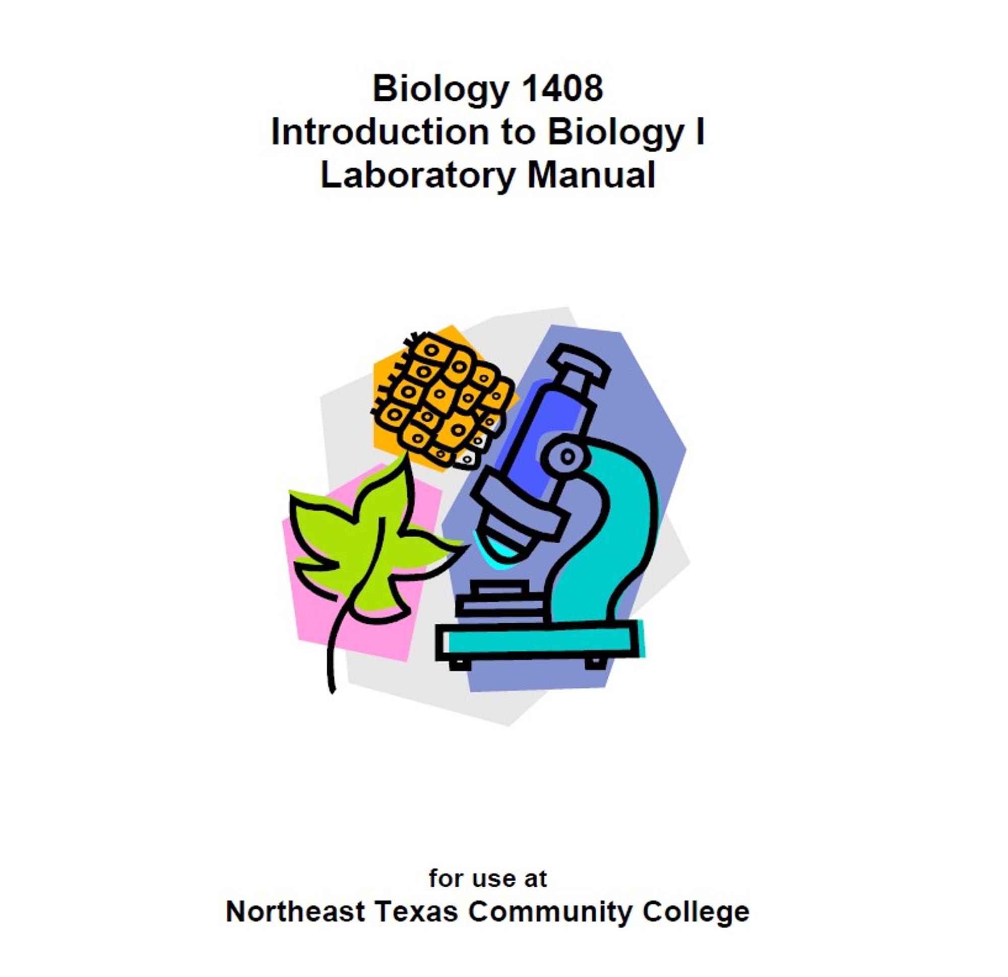 Cover image for BIOL 1408: Biology 1 for Non-Majors Lab Manual