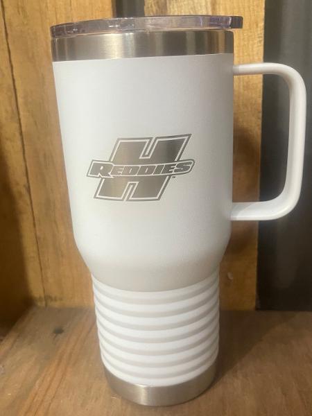 Reddies 20oz Powder Coated Handled Travel Mug; $39.99