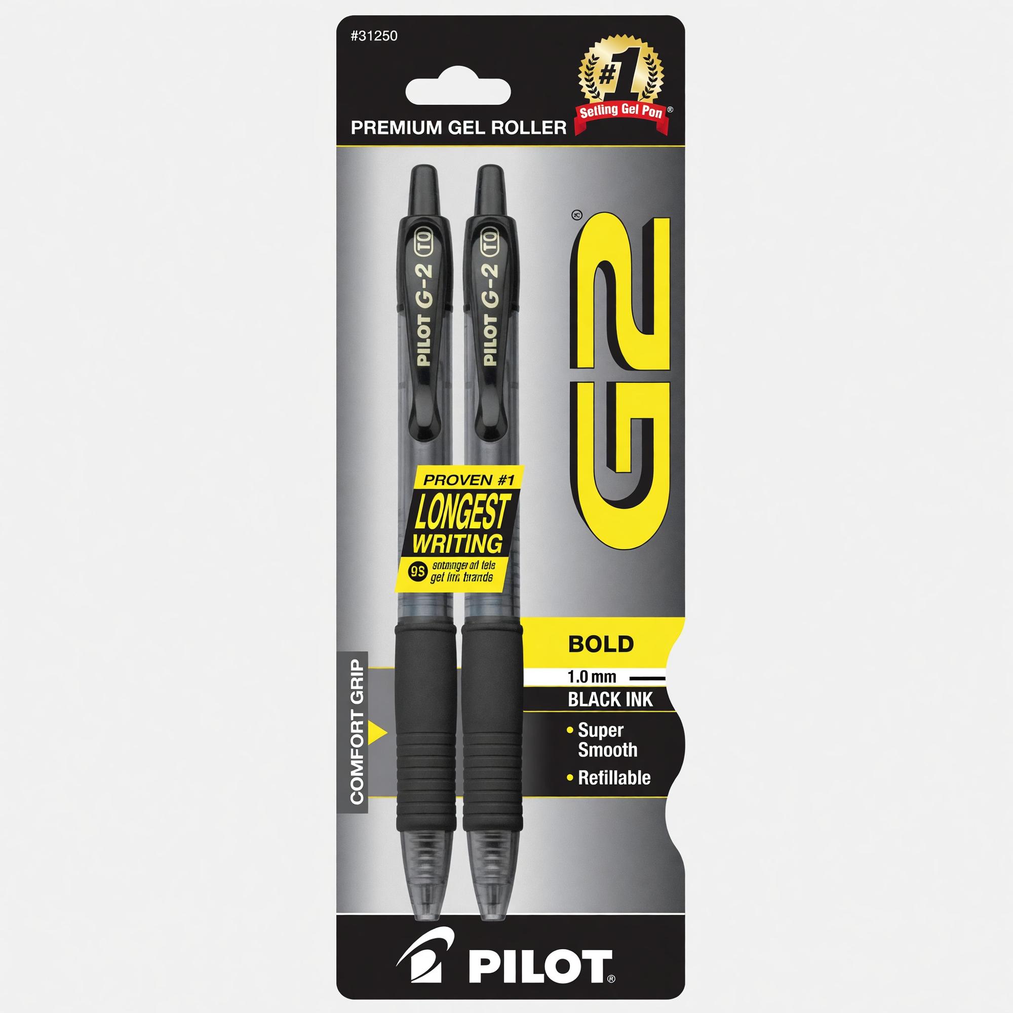 Product image 1 of 1 for PEN GEL BOLD 2 PACK BLACK