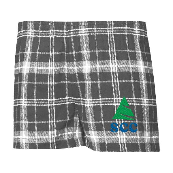SCC WOS FLANNEL SHORT BLK/WHT; $25.99